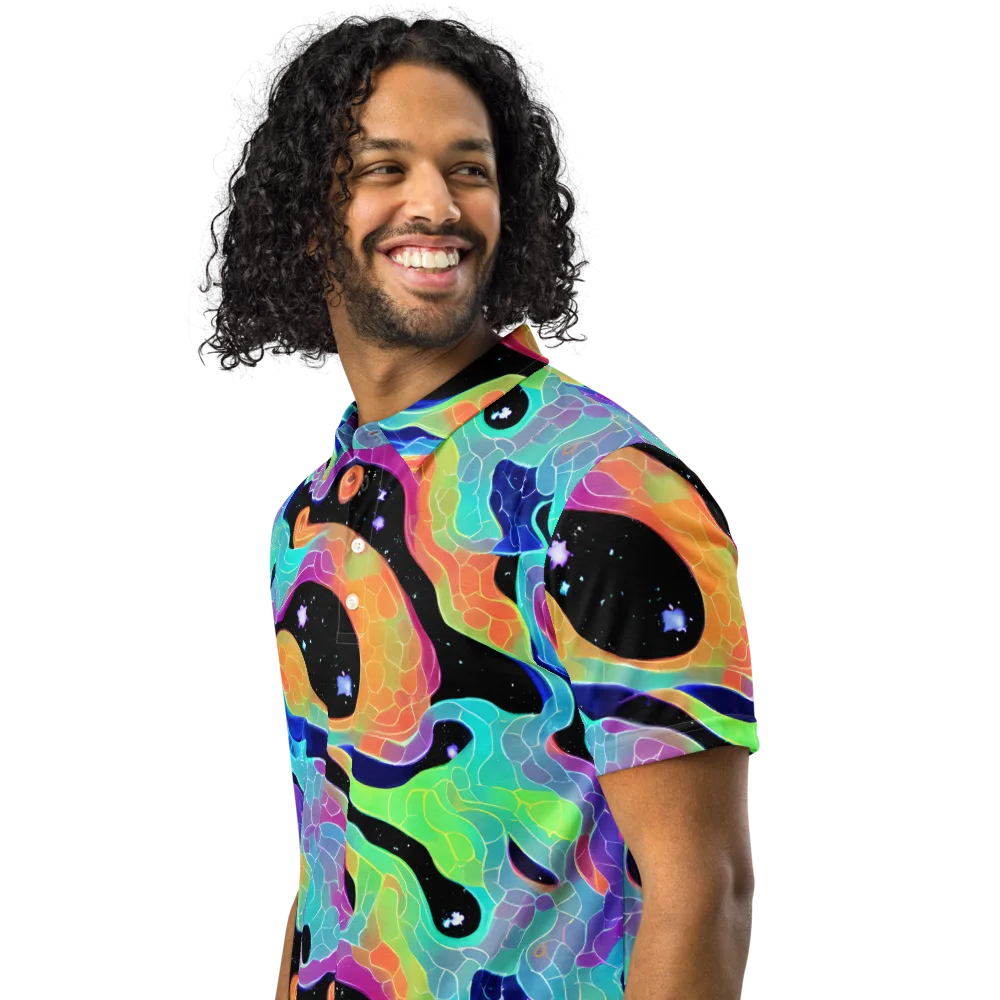 Rainbow Void on Men's Slim Fit Polo Shirt — Left Front