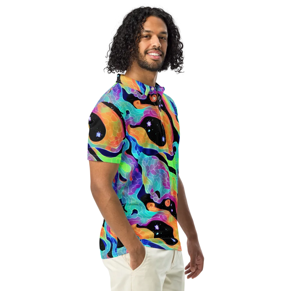 Rainbow Void on Men's Slim Fit Polo Shirt — Right Front