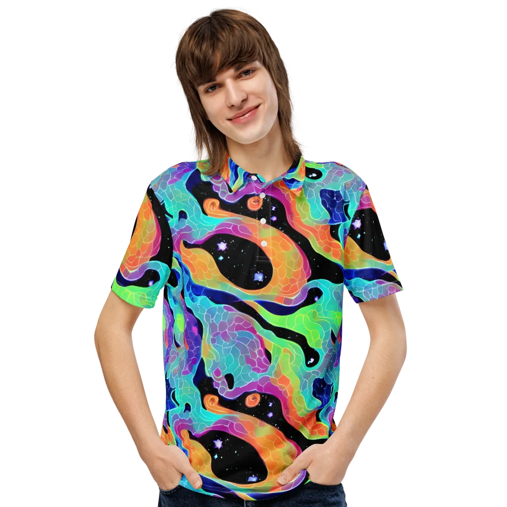 Rainbow Void on Men's Slim Fit Polo Shirt — Front