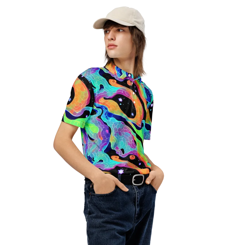 Rainbow Void on Men's Slim Fit Polo Shirt — Right Front