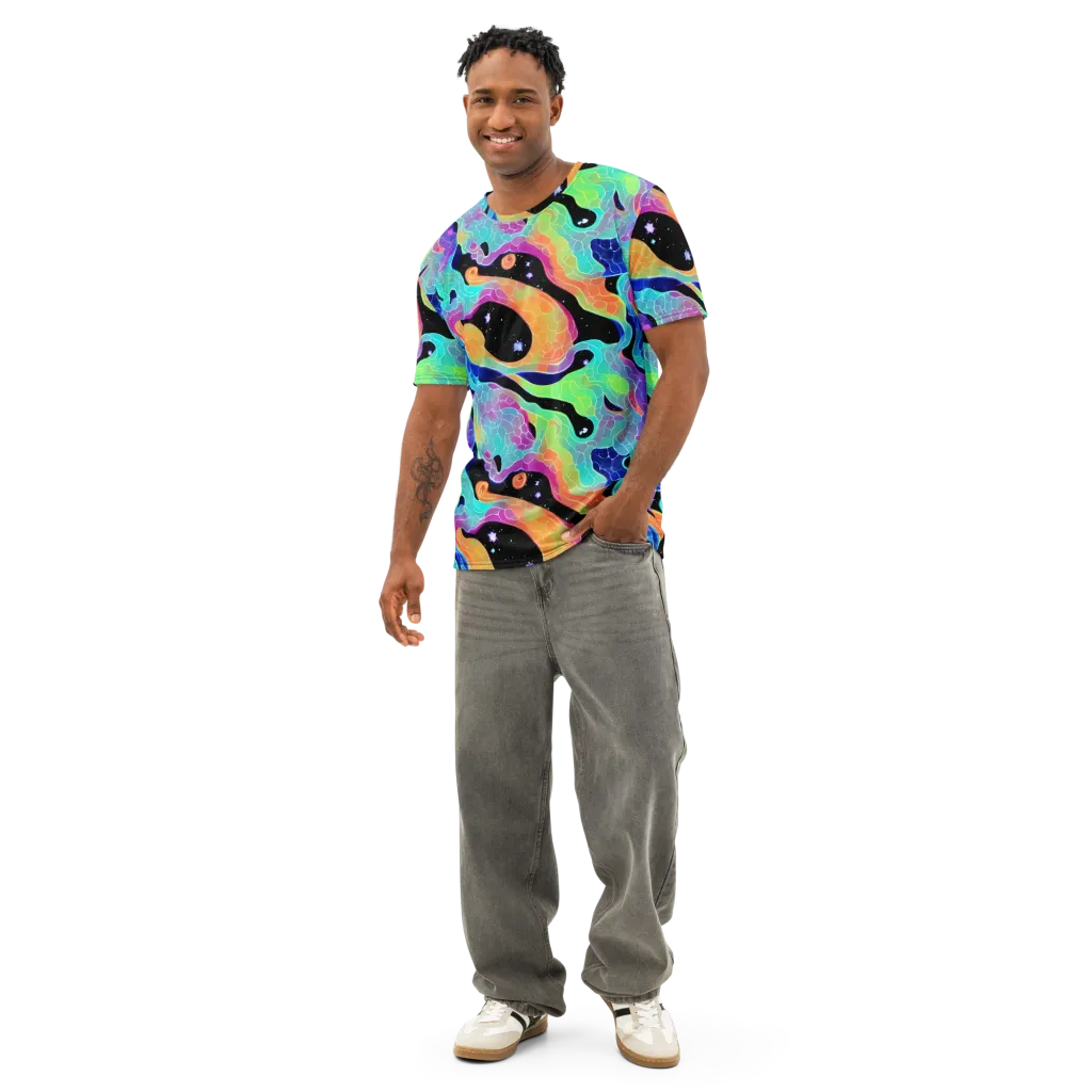 Rainbow Void on Men's Cotton Crew Neck T-Shirt — Front