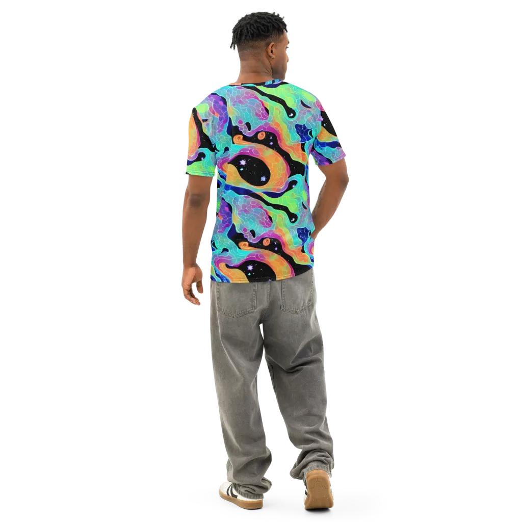 Rainbow Void on Men's Cotton Crew Neck T-Shirt — Back