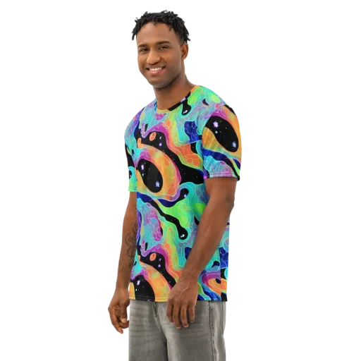 Rainbow Void on a Men's Cotton Crew Neck T-Shirt