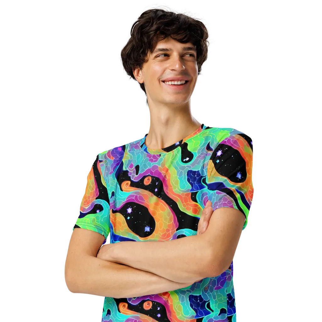 Rainbow Void on Men's Crew Neck T-Shirt — Left Front