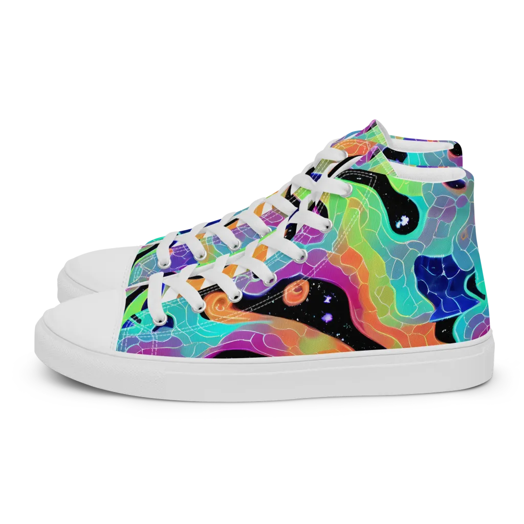 Rainbow Void on Men's High Top Canvas Shoes — Left