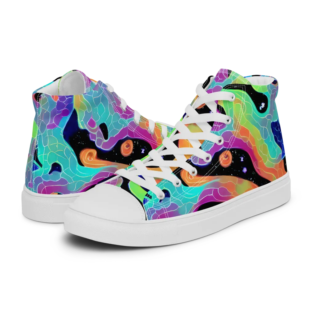 Rainbow Void on Men's High Top Canvas Shoes — Left