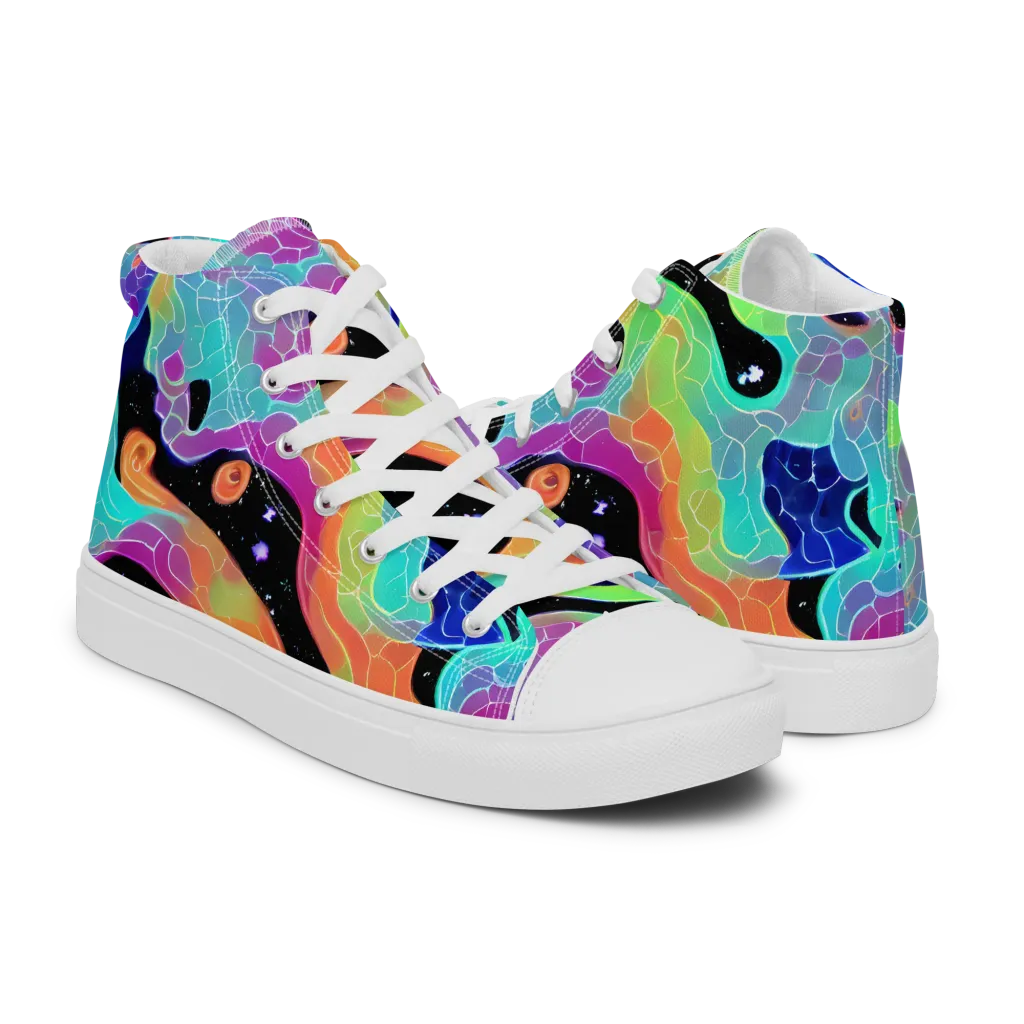 Rainbow Void on Men's High Top Canvas Shoes — Right
