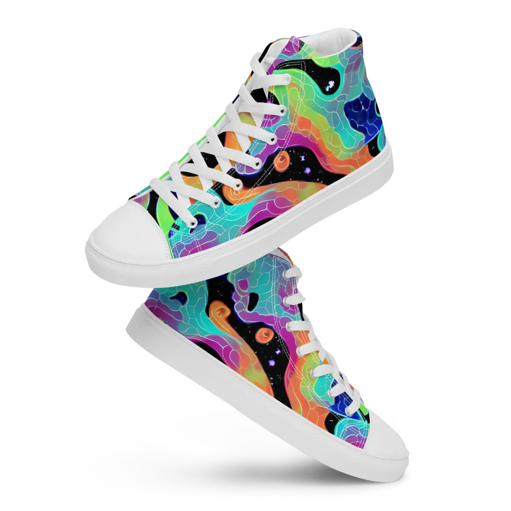 Rainbow Void on Men's High Top Canvas Shoes — Front