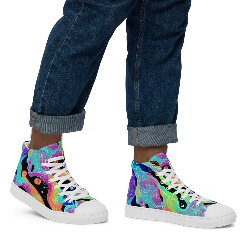 Rainbow Void on Men's High Top Canvas Shoes — Right