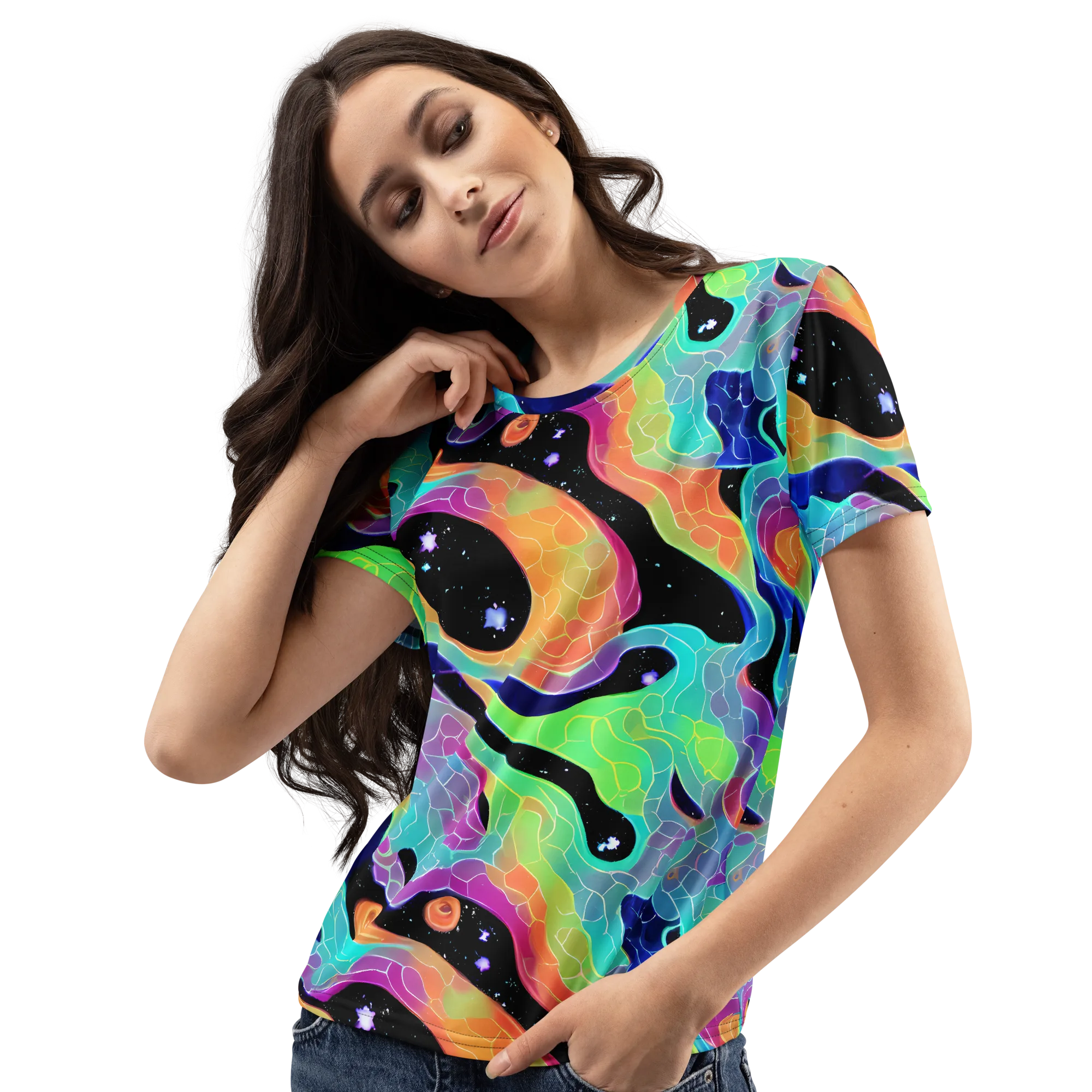 Rainbow Void on Women's Crew Neck T-Shirt — Left Front