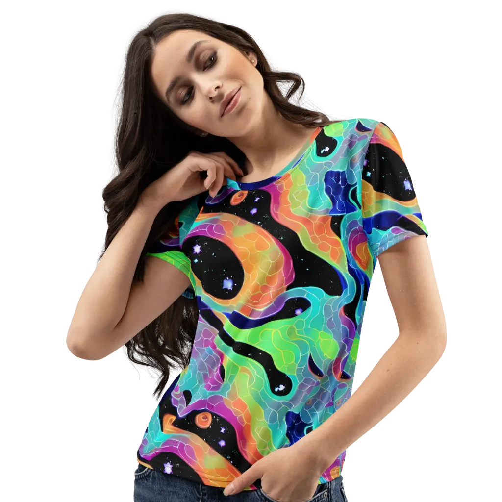 Rainbow Void on Women's Crew Neck T-Shirt — Left Front