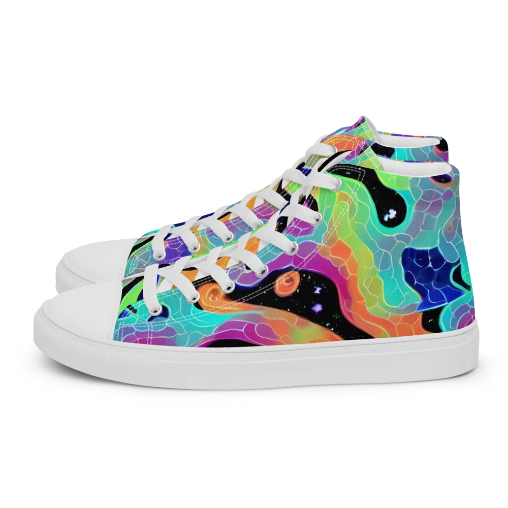 Rainbow Void on Women's High Top Canvas Shoes — Left