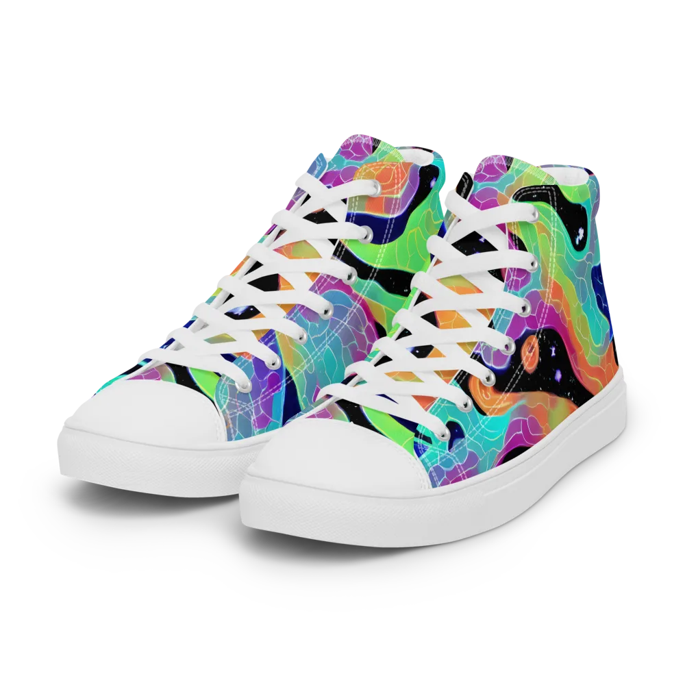 Rainbow Void on Women's High Top Canvas Shoes — Left Front