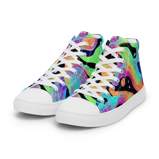 Rainbow Void on a Women's High Top Canvas Shoes