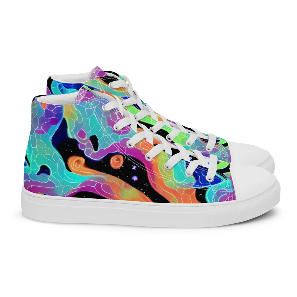 Rainbow Void on Women's High Top Canvas Shoes — Right
