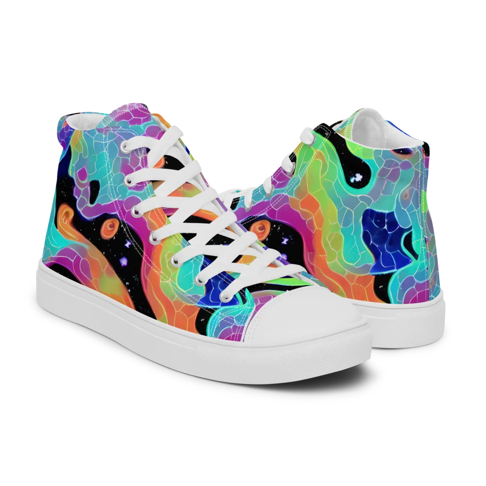 Rainbow Void on Women's High Top Canvas Shoes — Right