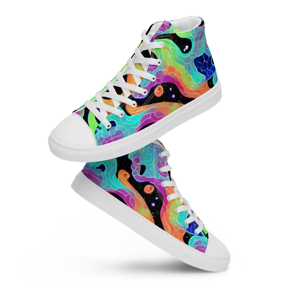 Rainbow Void on Women's High Top Canvas Shoes — Front