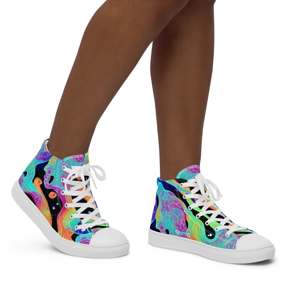 Rainbow Void on Women's High Top Canvas Shoes — Right