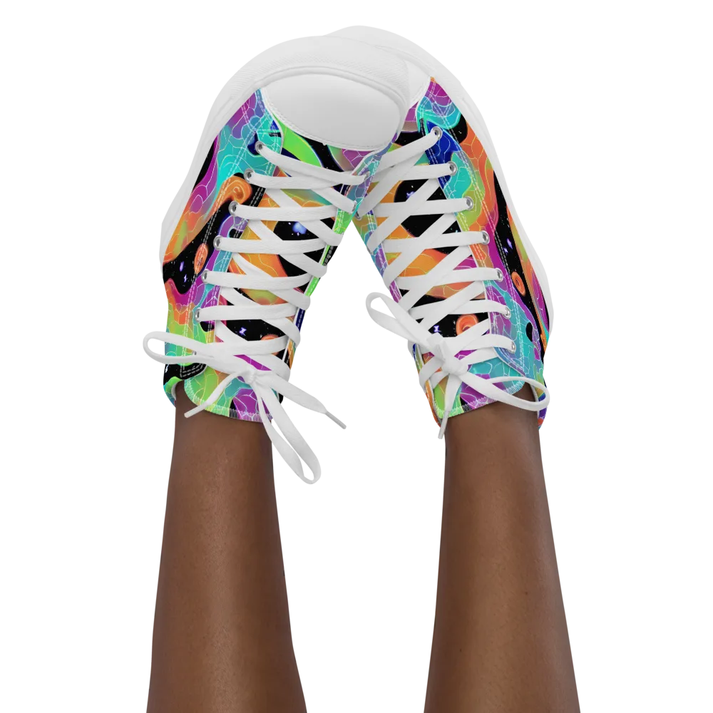 Rainbow Void on Women's High Top Canvas Shoes — Front