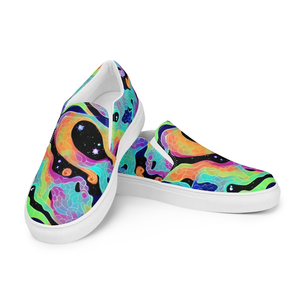 Rainbow Void on Men's Slip-On Canvas Shoes — Left Front