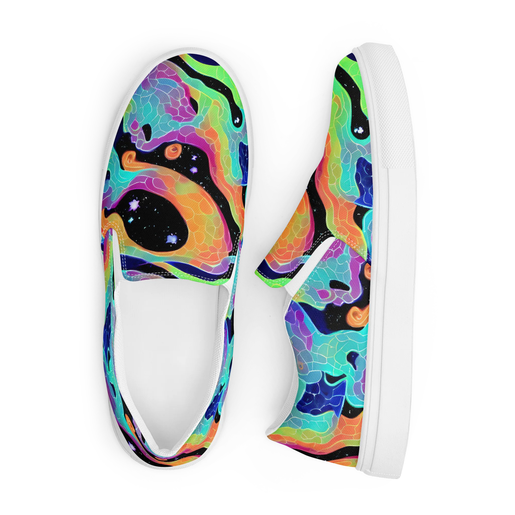 Rainbow Void on Men's Slip-On Canvas Shoes — Front