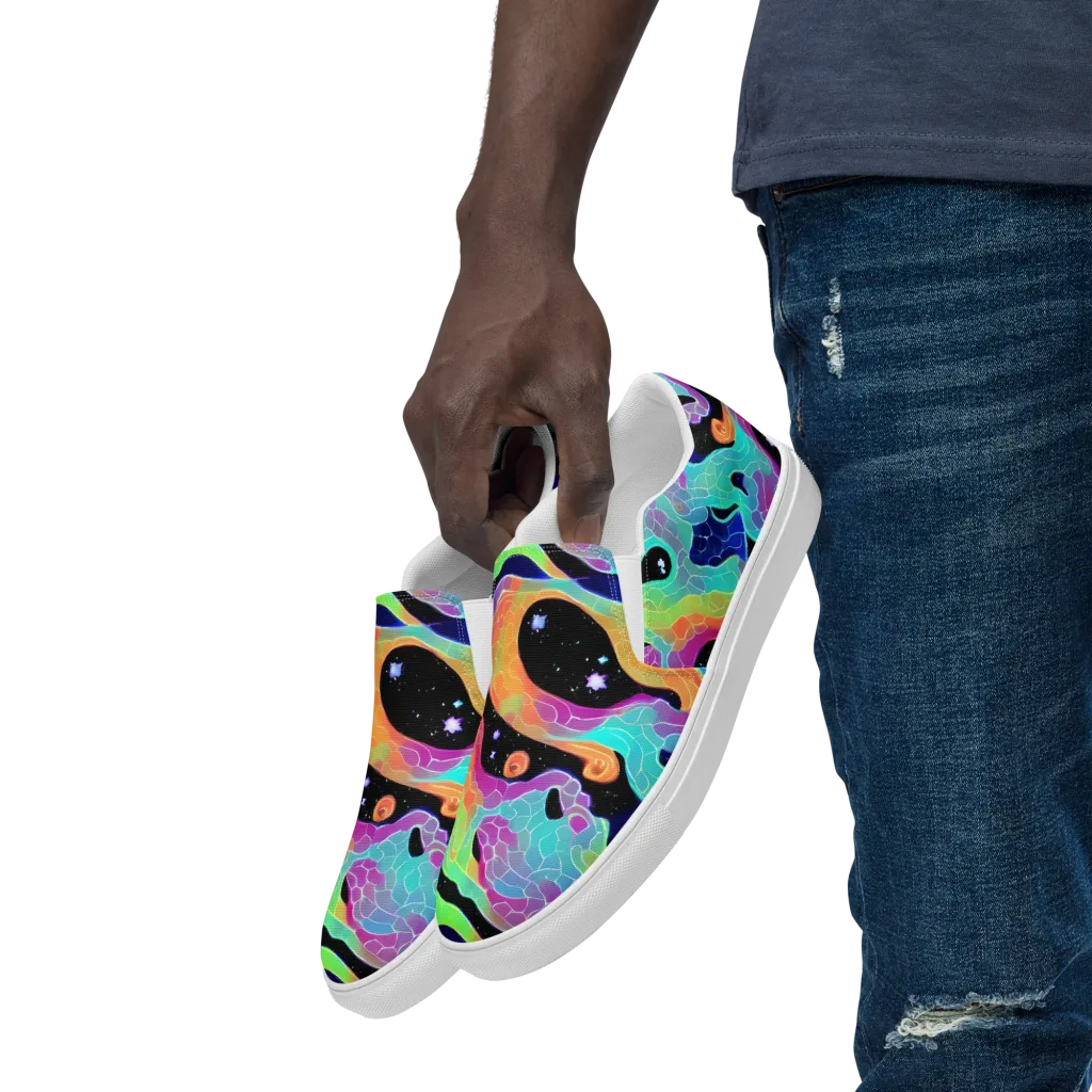 Rainbow Void on Men's Slip-On Canvas Shoes — Left Front