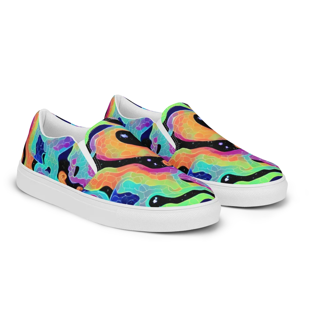 Rainbow Void on Women's Slip-On Canvas Shoes — Right Front