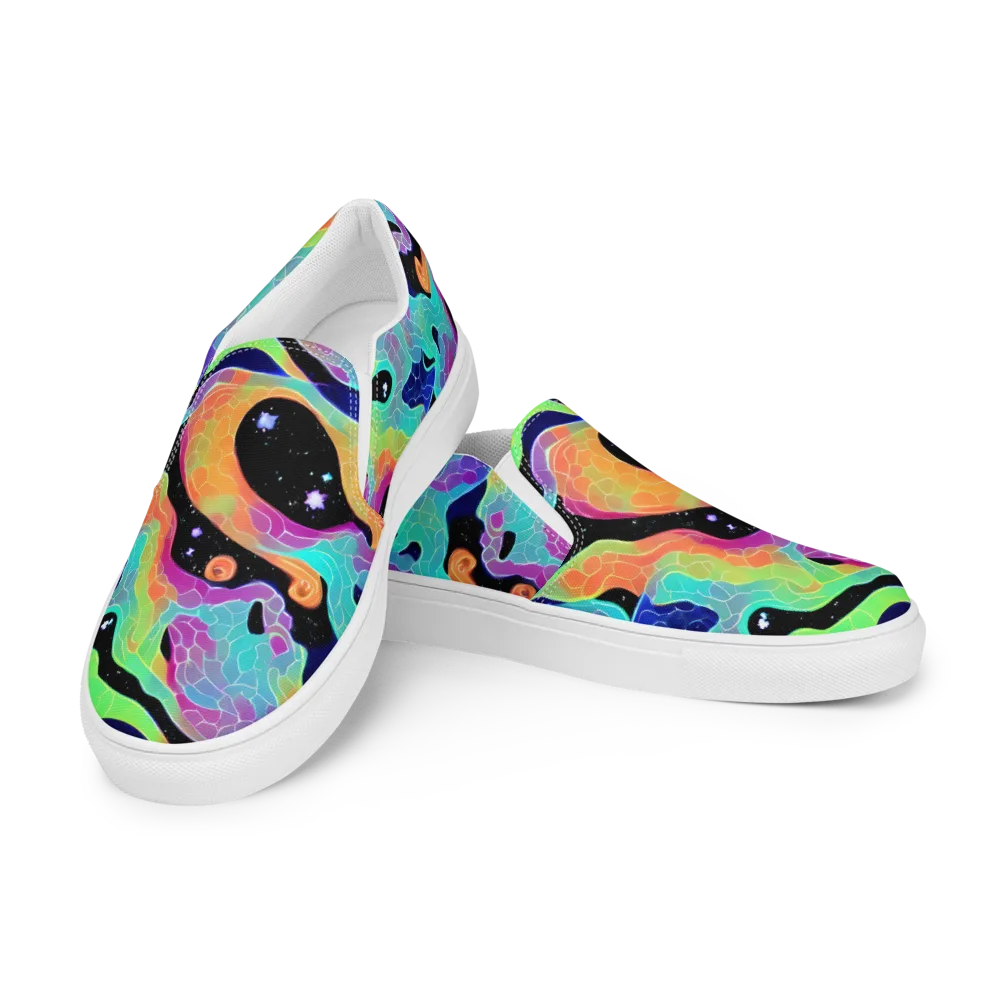 Rainbow Void on Women's Slip-On Canvas Shoes — Left Front