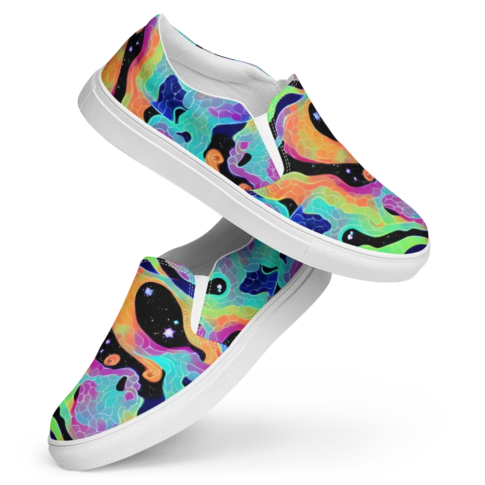 Rainbow Void on Women's Slip-On Canvas Shoes — Front