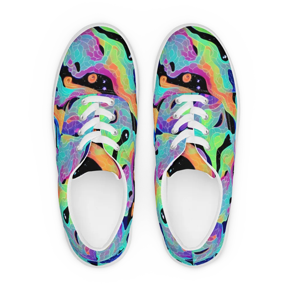 Rainbow Void on Men's Lace-Up Canvas Shoes — Front