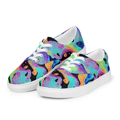 Rainbow Void on a Men's Lace-Up Canvas Shoes