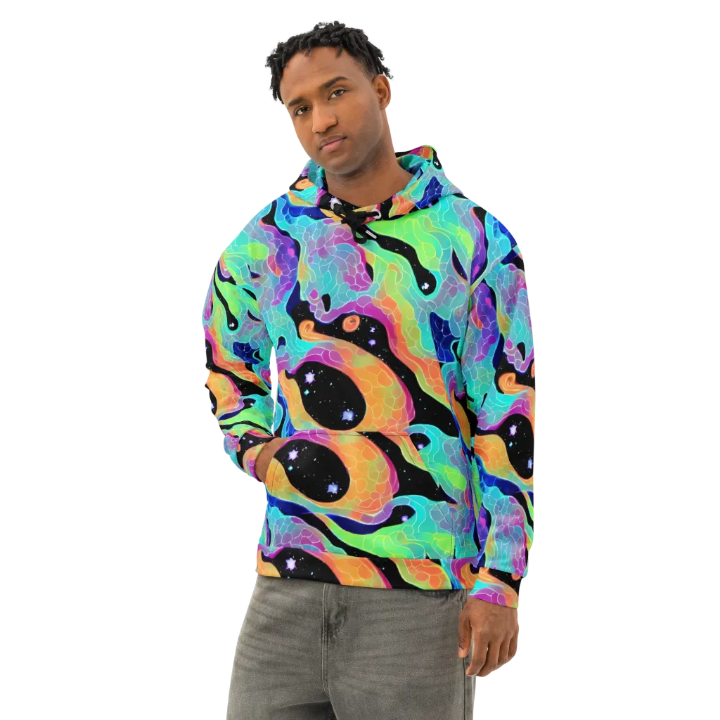 Rainbow Void on Cotton Hoodie — Left Front