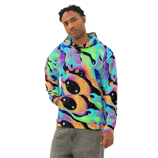 Rainbow Void on a Cotton Hoodie