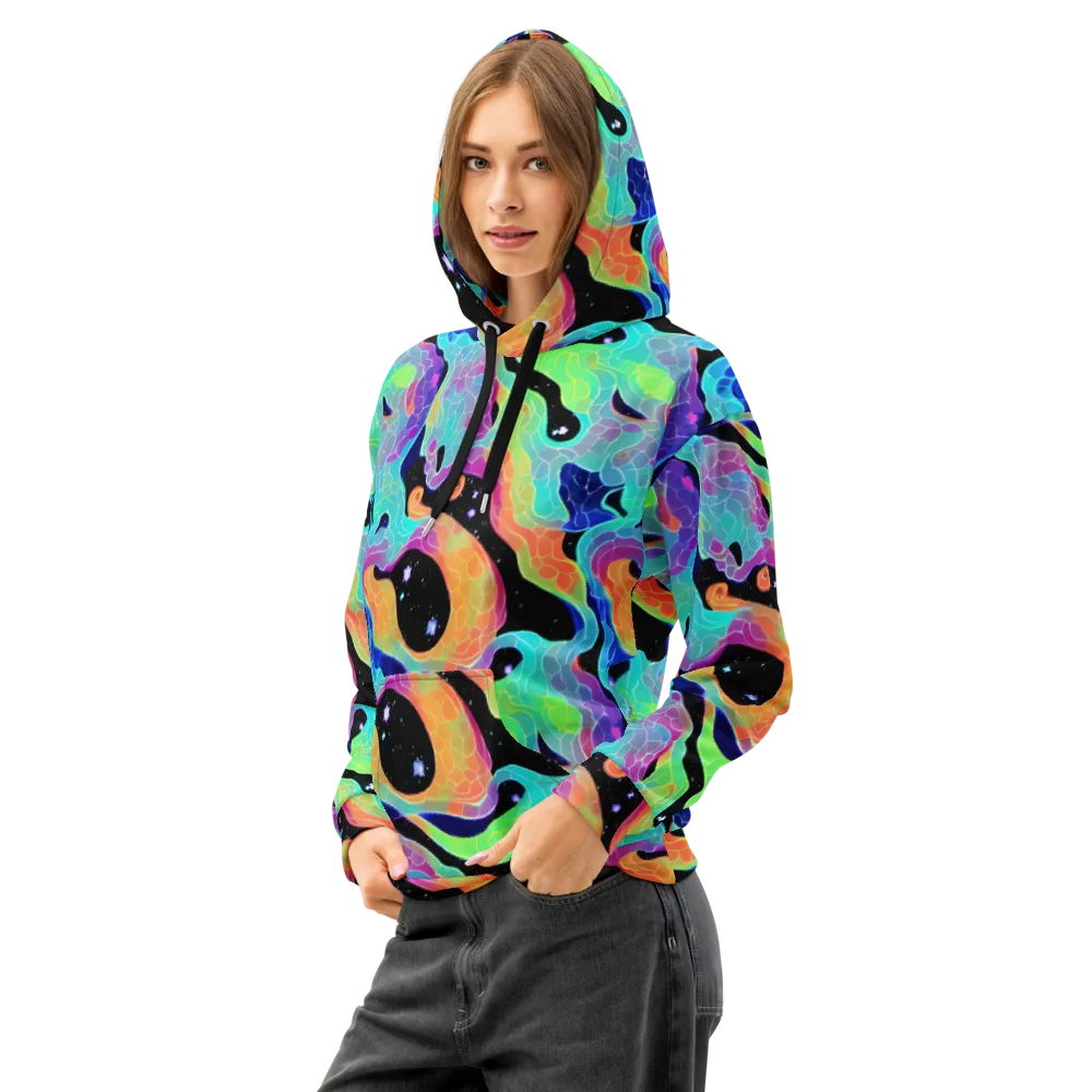 Rainbow Void on Cotton Hoodie — Left Front