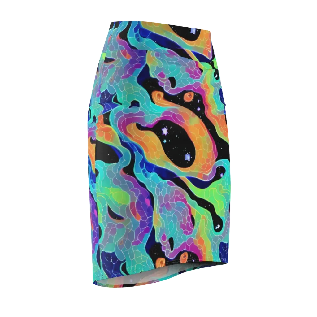 Rainbow Void on Pencil Skirt — Front Side