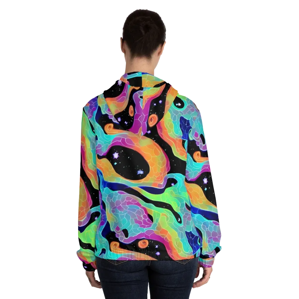 Rainbow Void on Women's Full-Zip Hoodie — Back On Person