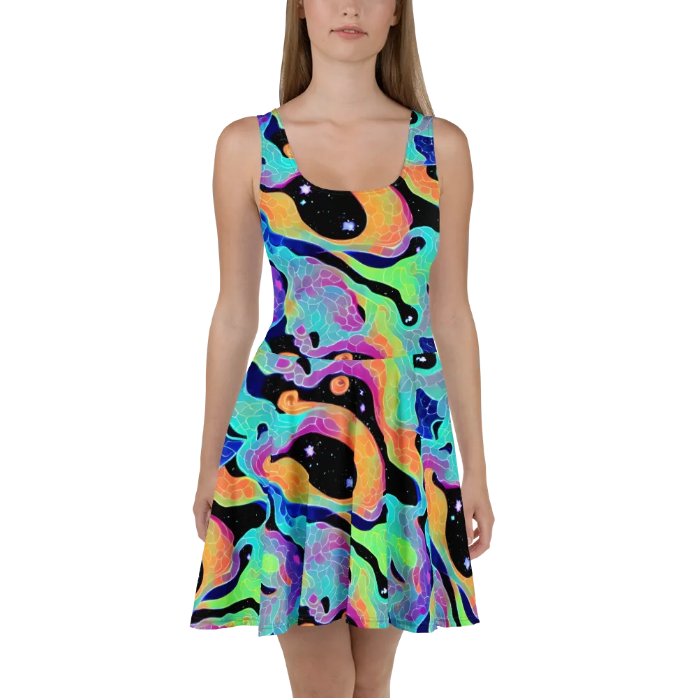 Rainbow Void on Skater Dress — Front