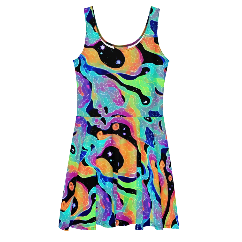 Rainbow Void on Skater Dress — Front