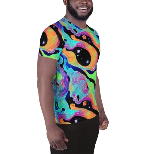 Rainbow Void on a Men's Athletic T-Shirt