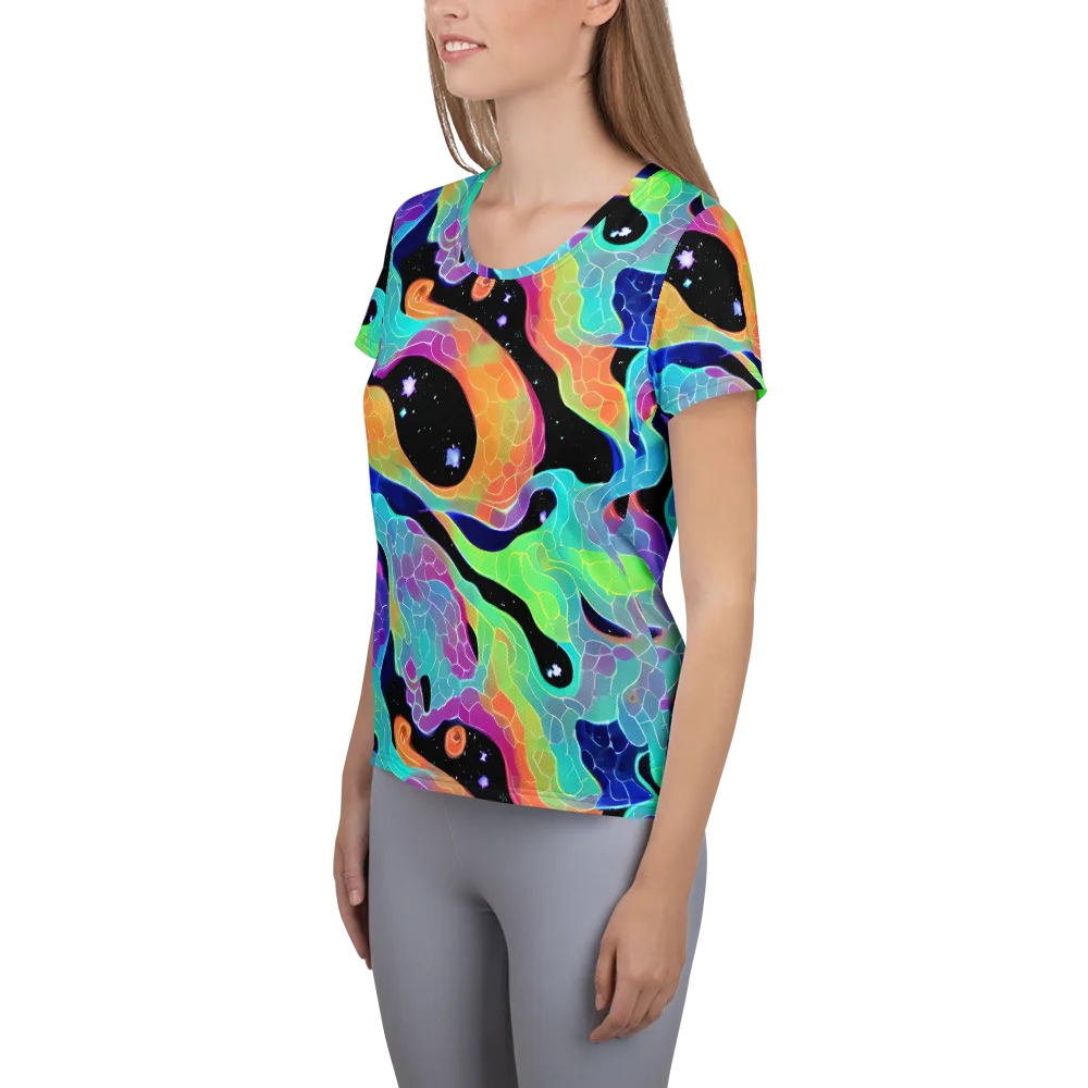 Rainbow Void on Women's Athletic T-Shirt — Left