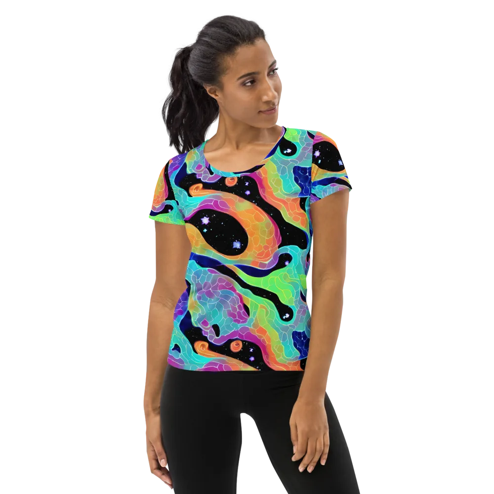Rainbow Void on Women's Athletic T-Shirt — Front