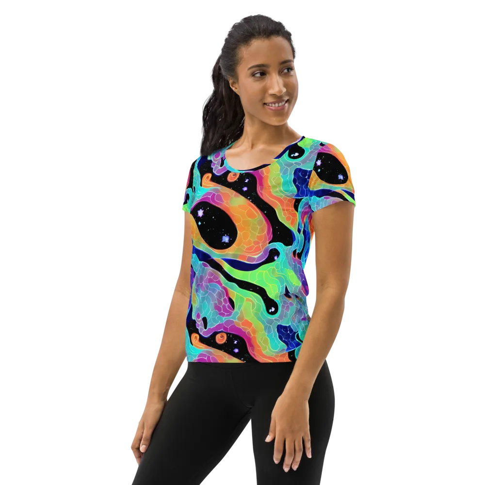 Rainbow Void on Women's Athletic T-Shirt — Left