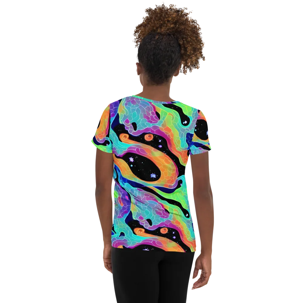 Rainbow Void on Women's Athletic T-Shirt — Back