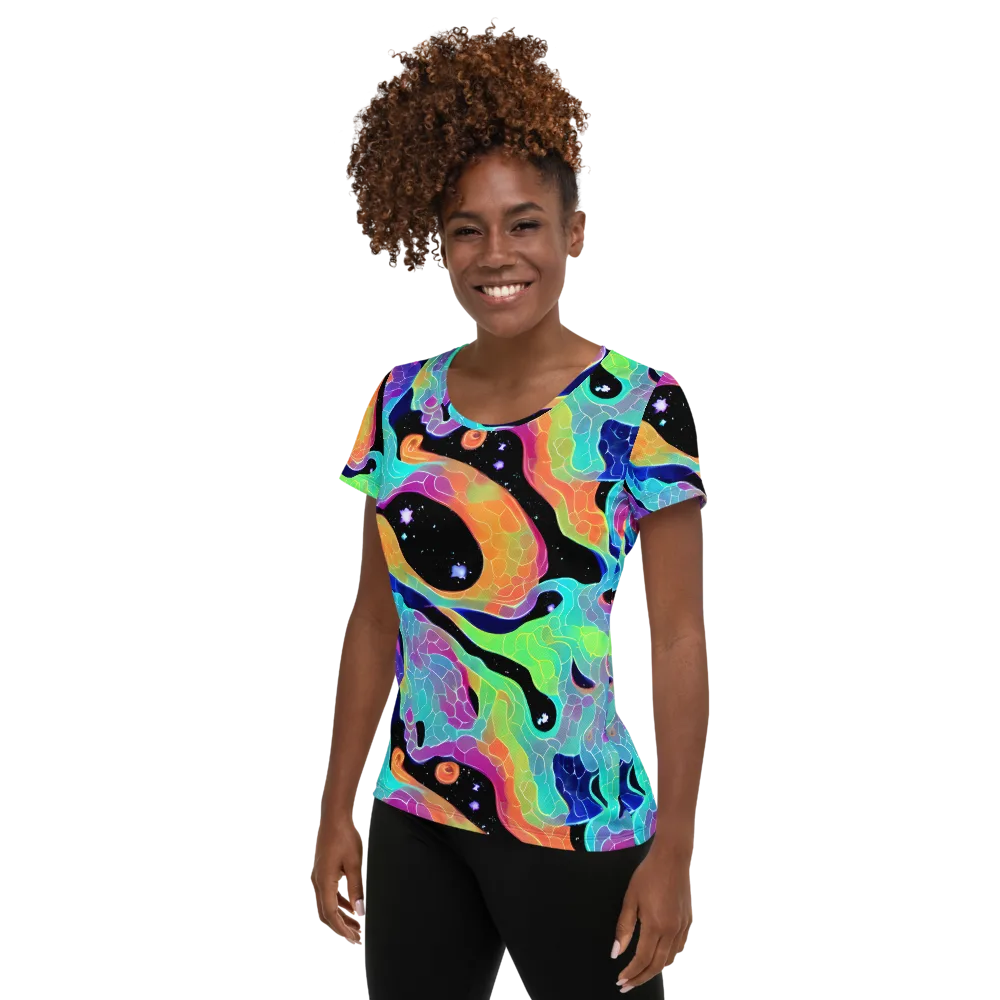 Rainbow Void on Women's Athletic T-Shirt — Left