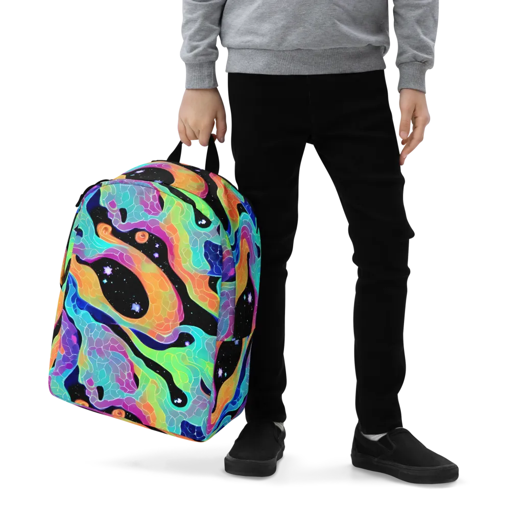 Rainbow Void on Minimalist Backpack — Zoomed-in