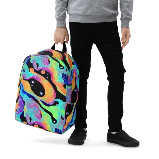 Rainbow Void on a Minimalist Backpack