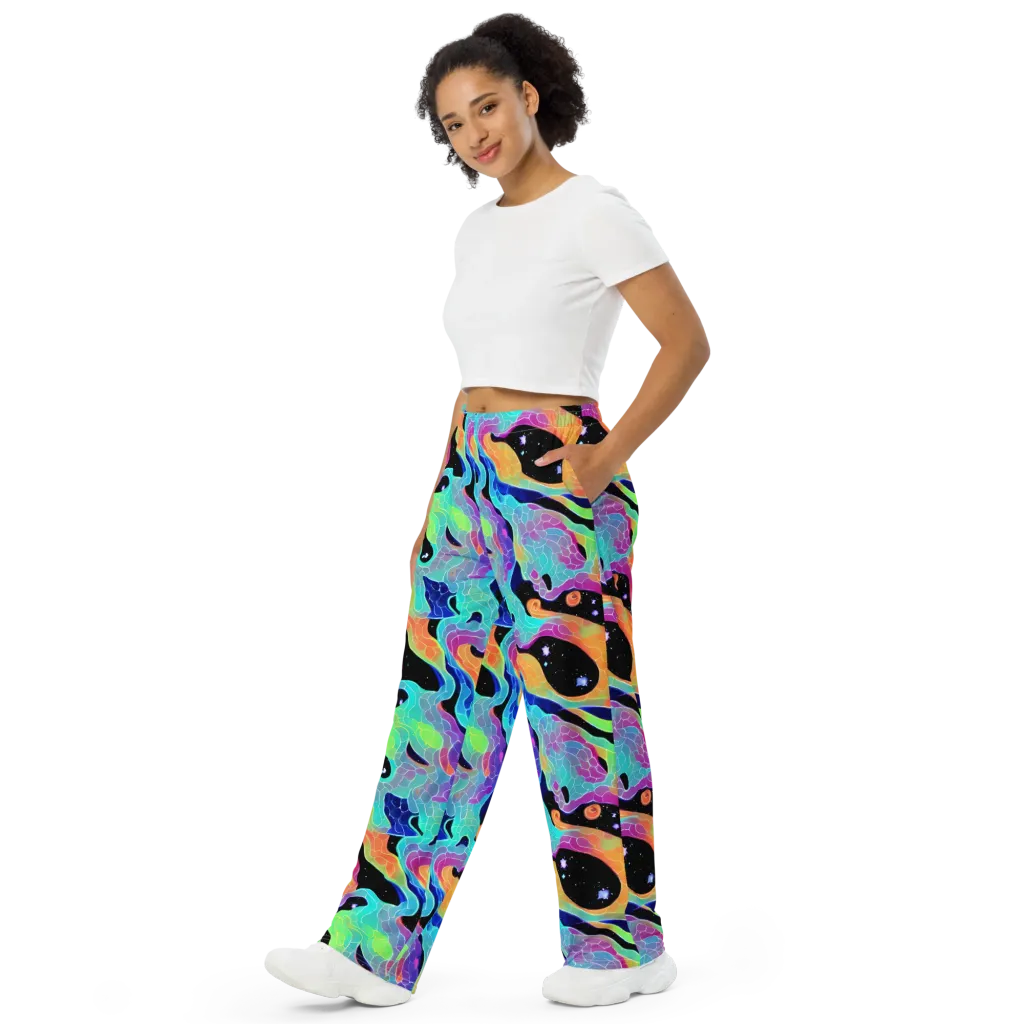 Rainbow Void on Wide-Leg Pants — Left Front