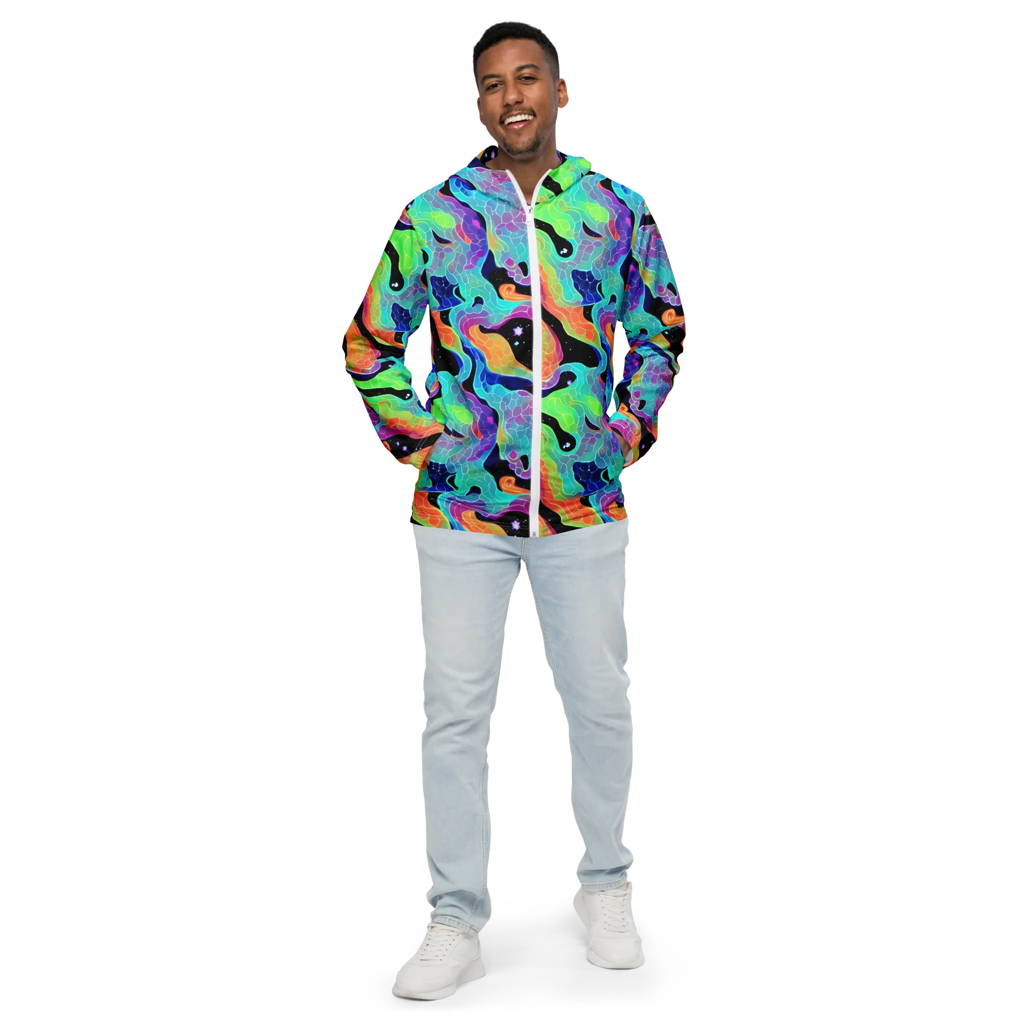 Rainbow Void on Men's Windbreaker — Front