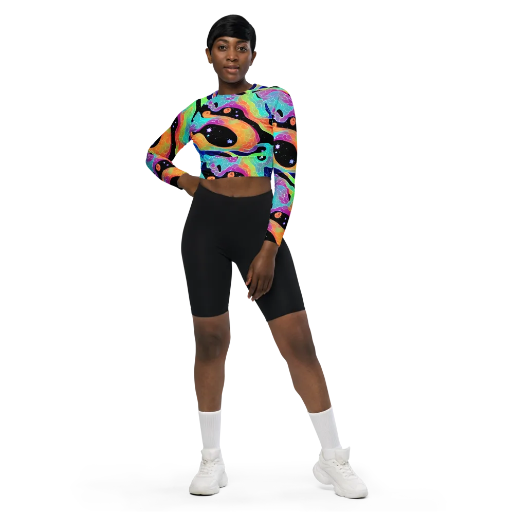 Rainbow Void on Long Sleeve Crop Top — Front