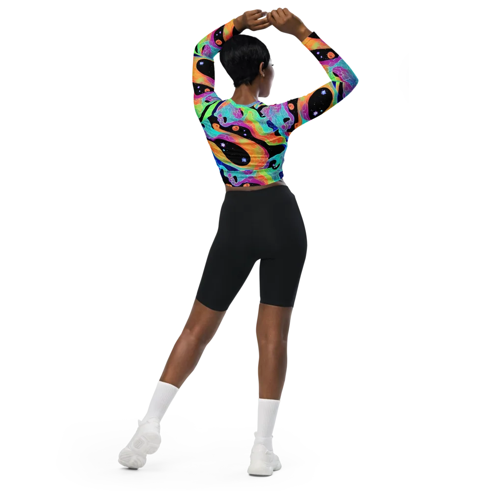Rainbow Void on Long Sleeve Crop Top — Back